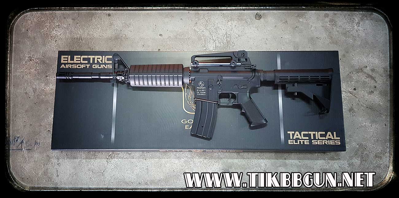ปืนอัดลม รุ่น M4A1 จินกงบอดี้ ABS เกียร์บล็อคเหล็ก (6604)