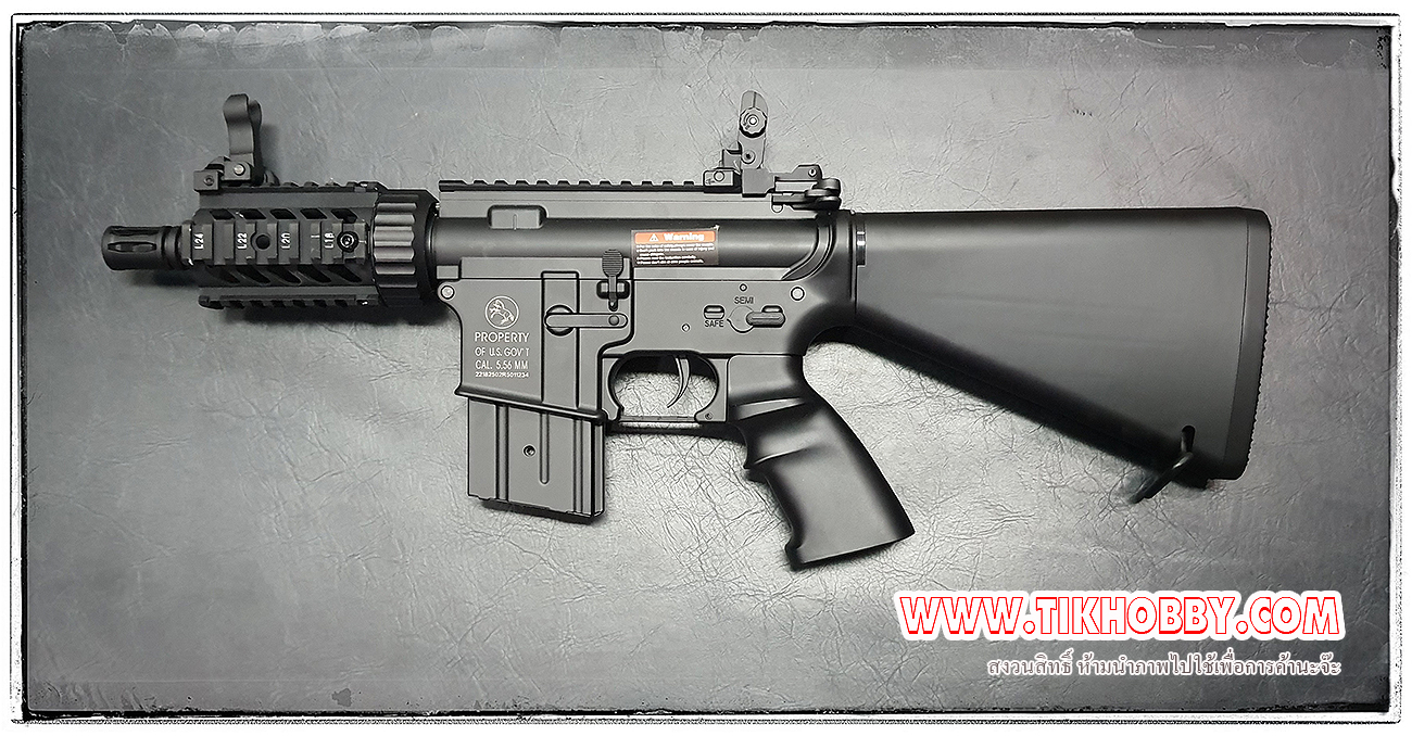 ปืนอัดลมไฟฟ้ารุ่น M4Stuby บอดี้ABS เฟืองเหล็ก +แบต+ชาจน์ สำเนา Golden Eagle หรือจินกง