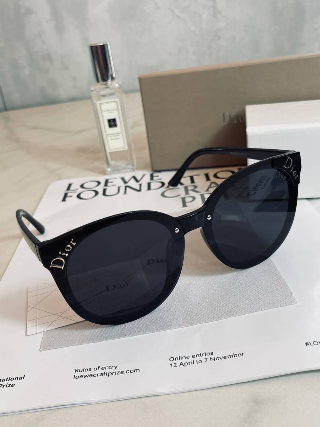 Dior แว่นตาดำกันแดดผู้หญิงเท่ห์ ๆ เก๋ ๆ แบรนด์เนมดิออร์ แว่นกันแดดโพลาไรซ์ DIOR SUNGLASSES ดำ
