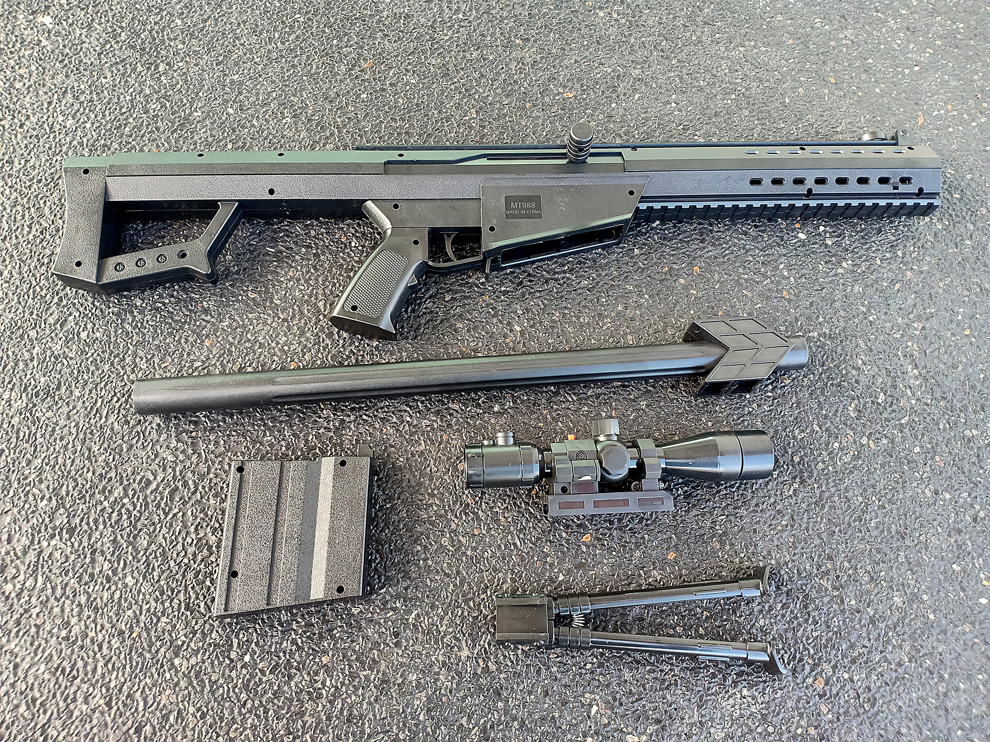 ปืนของเล่น ปืนอัดลม ทรงบาร์เลต สีดำ ขนาดยาว 90cm