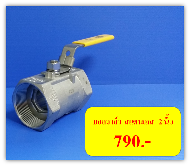 บอลวาล์ว สแตนเลส 316 เกลียว BSP ขนาด 2 นิ้ว Ball Valve SS316/CF8M BSP Thread DN50