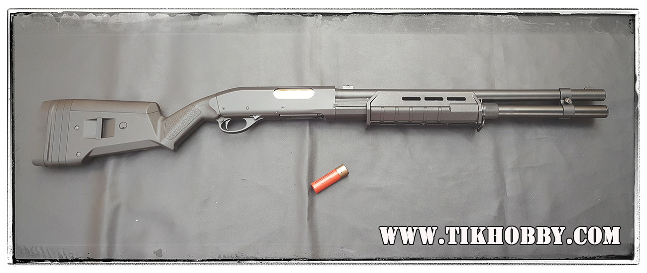 ปืนลูกซอง ปืนอัดลมชักสปริง CM355LM ลำกล้องยาว MagPul ปลอกลูก 3 นัด สีดำ