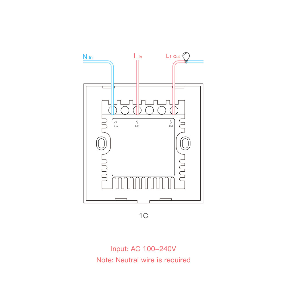 Sonoff T2UK 1 Gang (WiFi + RF 433 Mhz) White Touch Switch ( 1 Year Warranty )
