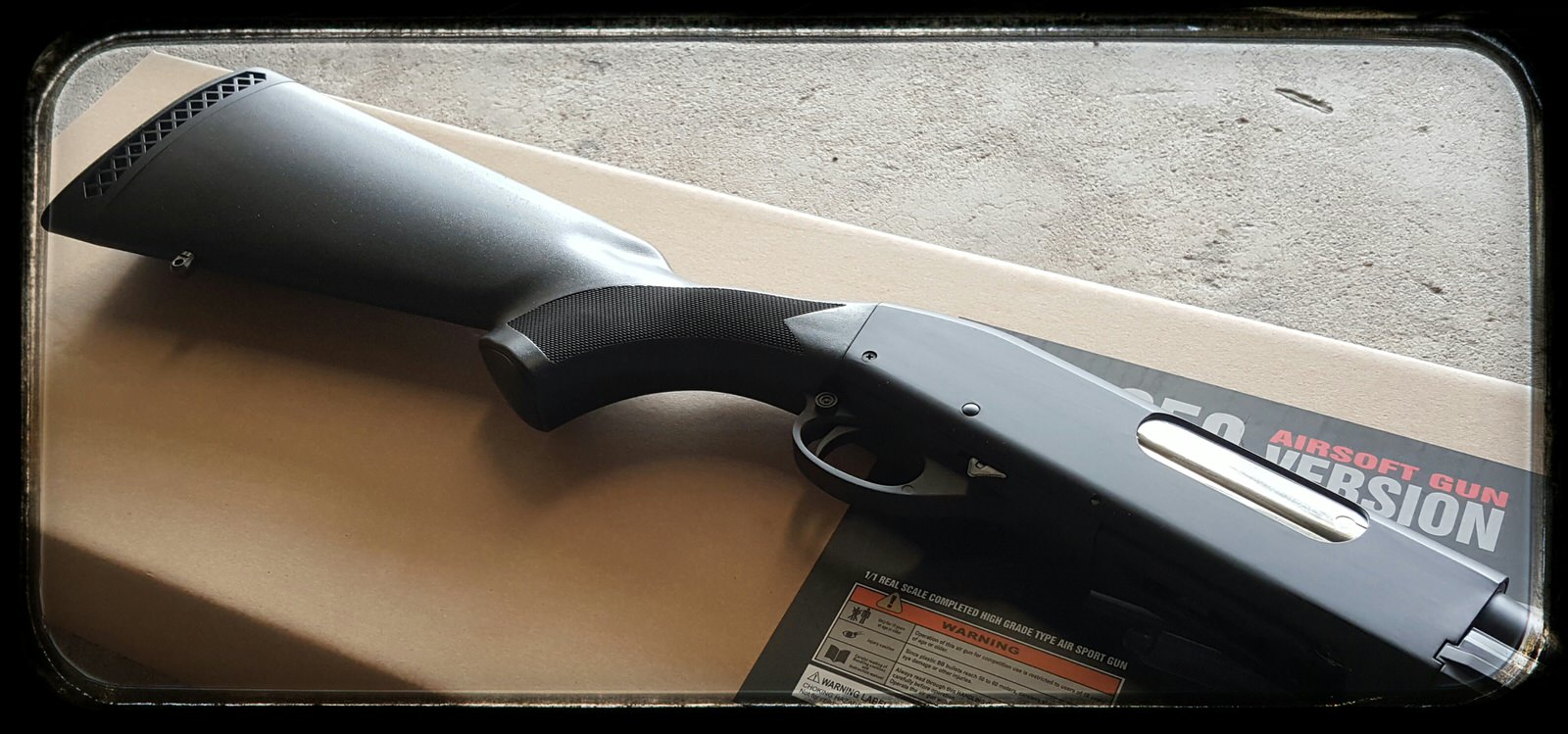 ปืนลูกซอง ปืนอัดลมชักสปริง CM350 ลำกล้องสั้น สีดำ