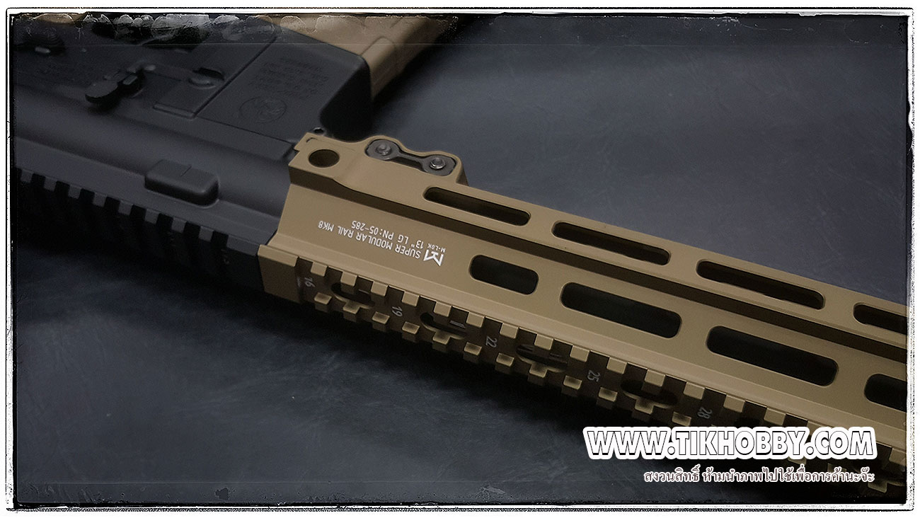 ปืนอัดลม ไฟฟ้า จาก E&C รุ่น 642 Gen4 MK8 รางยาว13นิ้ว สีทราย