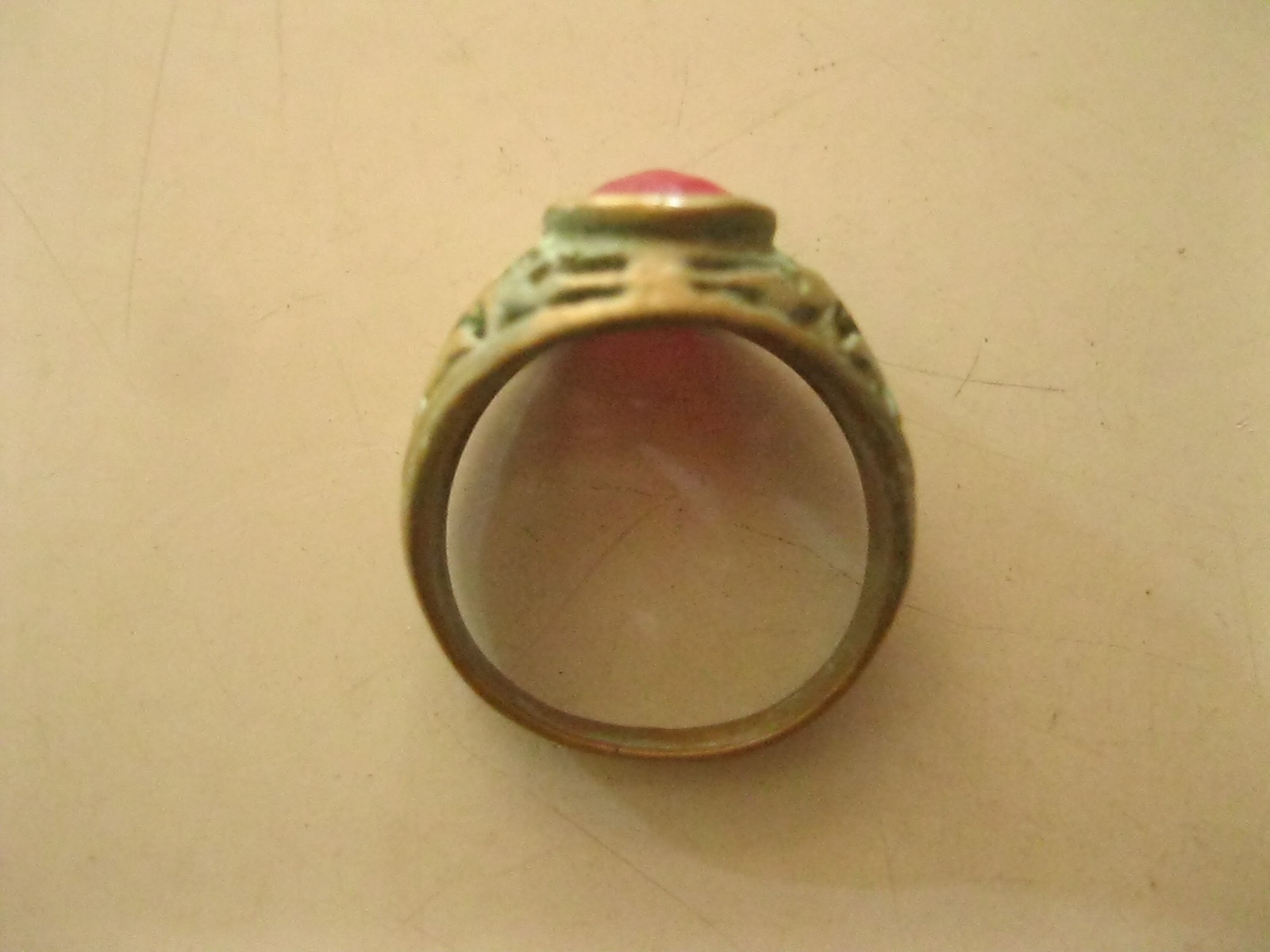 แหวนทองเหลือง พลอยชมพู (4463)