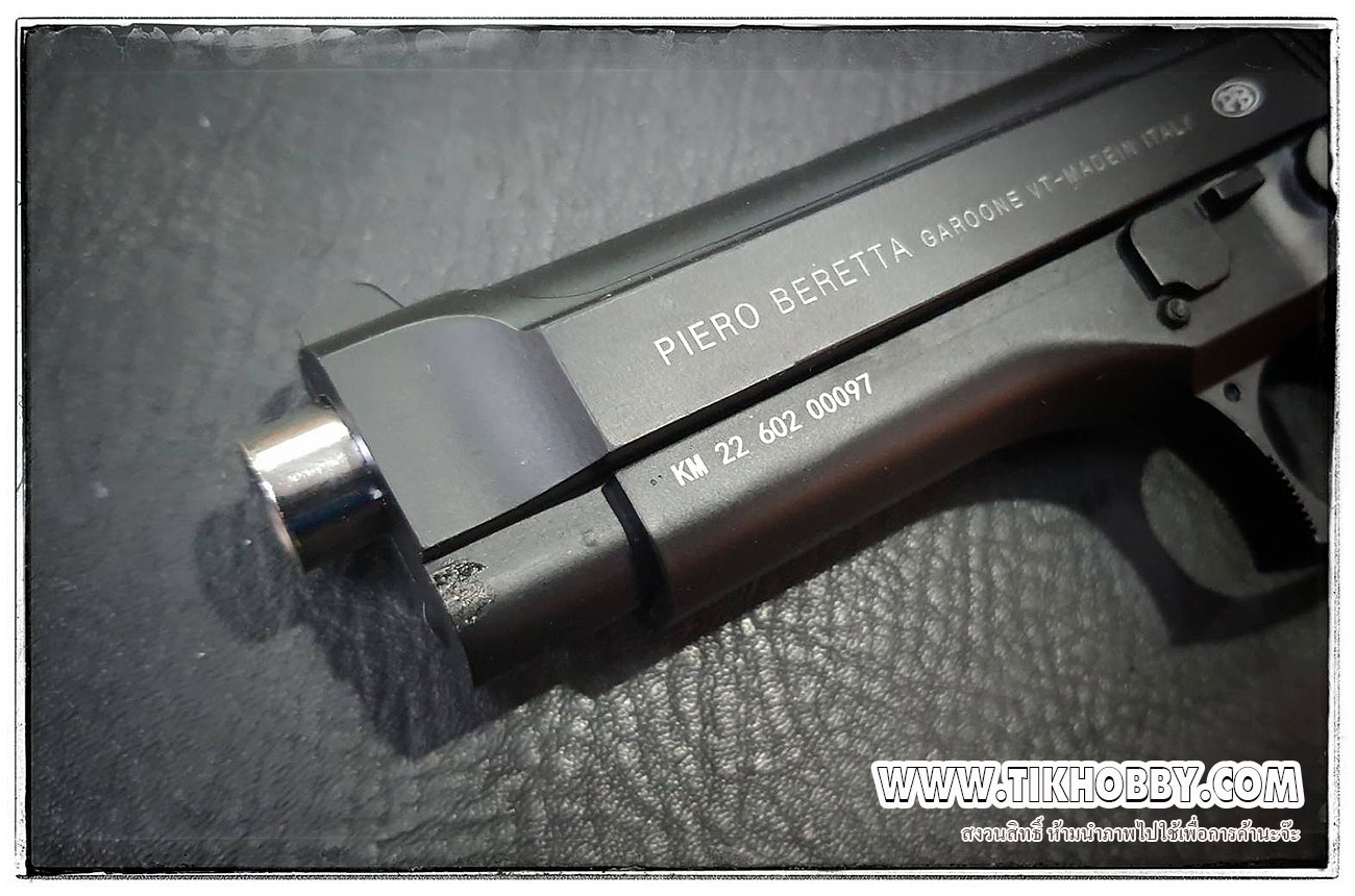 ปืนอัดลมแบบชักยิงทีล่ะนัด M92 (Bell602) ตัวนี้มียิงลายตรงสไลด์ปืน