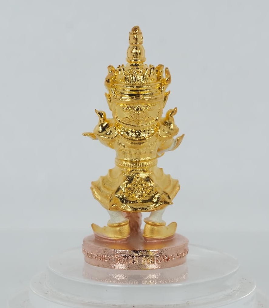 ท้าวเวสสุวรรณ รุ่น เศรษฐีเงินล้าน ขนาดสูง 3.5 ซม. เนื้อโลหะชุบสามกษัตริย์ หลวงพ่อเงิน วัดบ้านอ้อ จ.นครราชสีมา