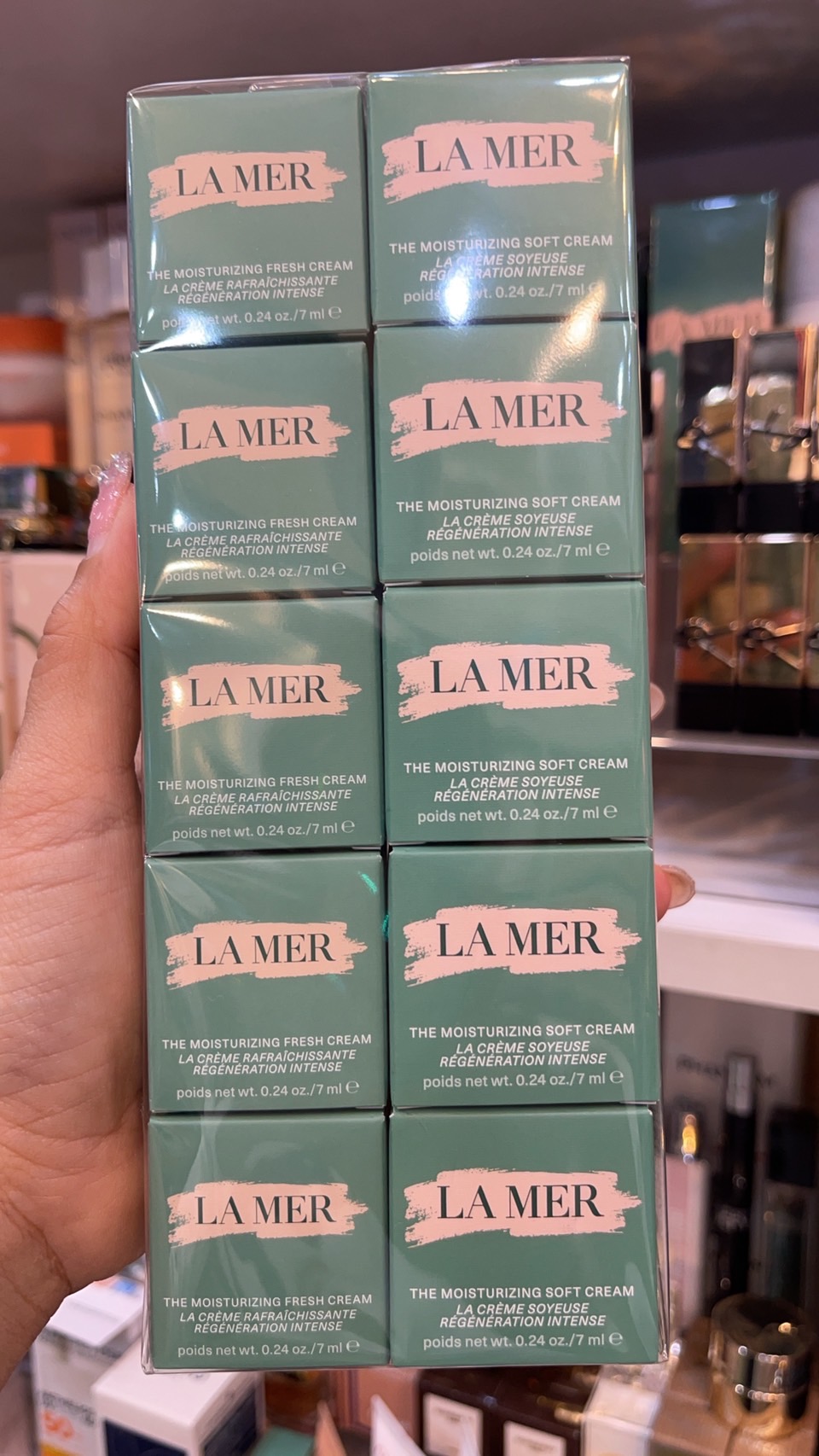 lamer the moisturizing fresh cream 7ml. ลาแมร์ เดอะมอยจอร์ไรซิ่งเฟรชครีม 7 มล.(1ชิ้น)