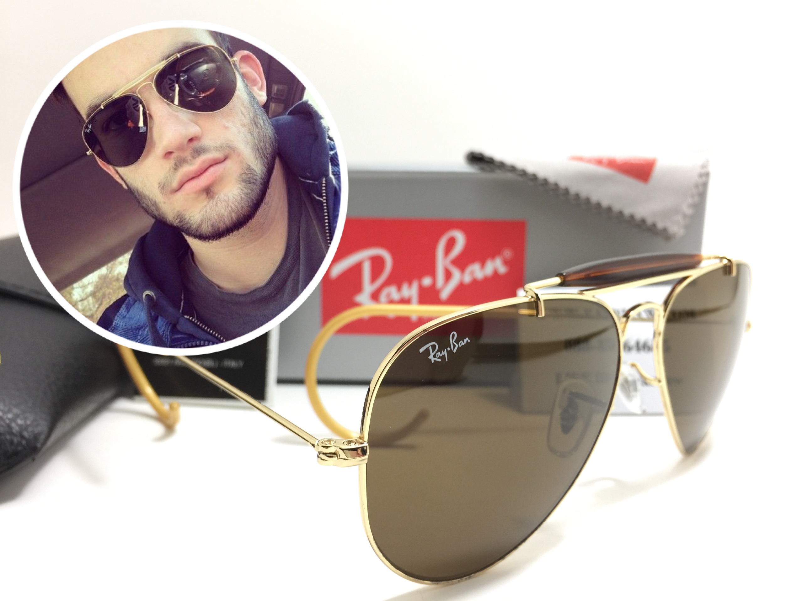 แว่นกันแดด Rayban RB 3030 Outdoorsman 001/33 58-14 3N <ชา>
