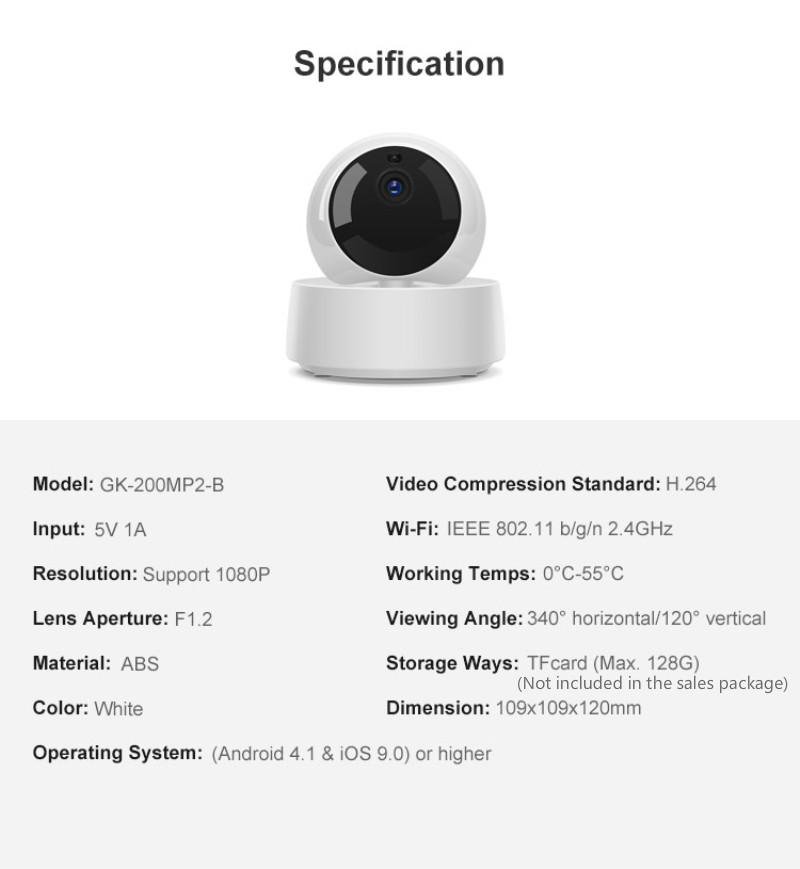 SONOFF GK-200MP2-B กล้องวงจรปิด 1080P (ใช้กับแอพ eWeLink)