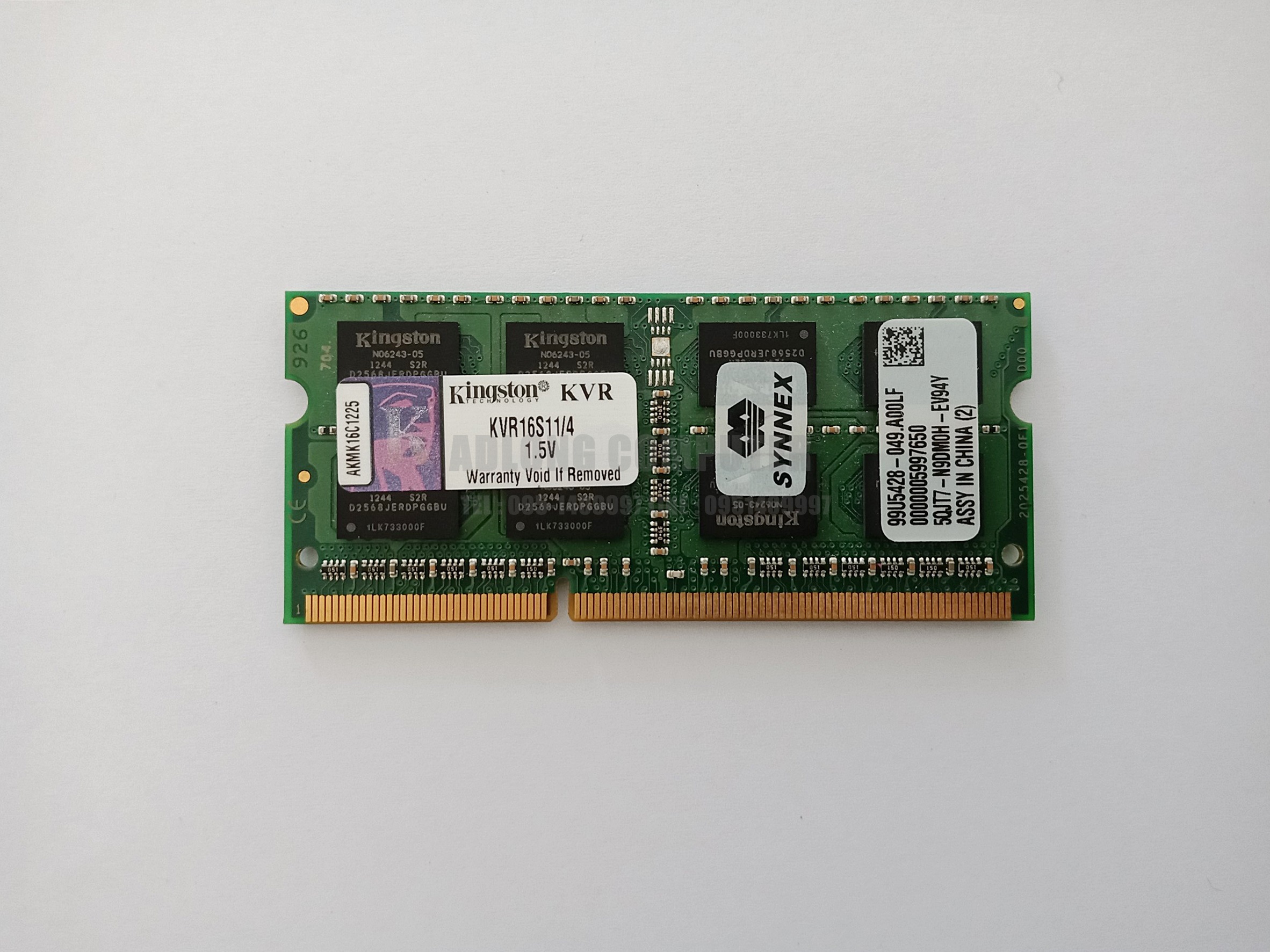 แรมโน๊ตบุ๊ค DDR3/4GB บัส 1600 Kingston