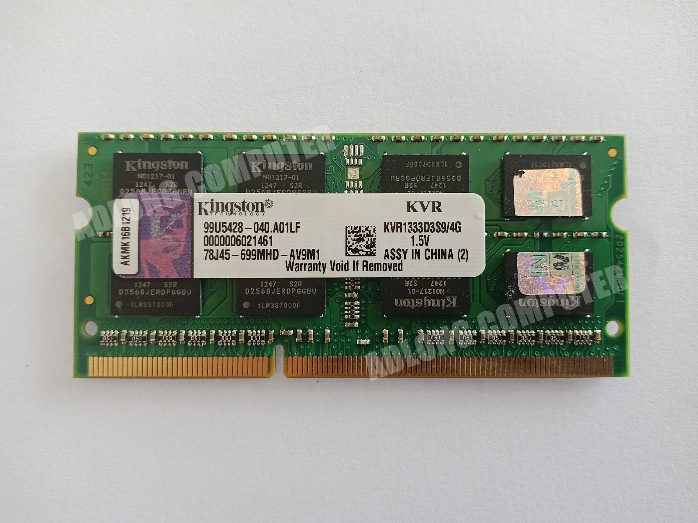 แรมโน๊ตบุ๊ค DDR3 / 4GB bus 1333 Kingston