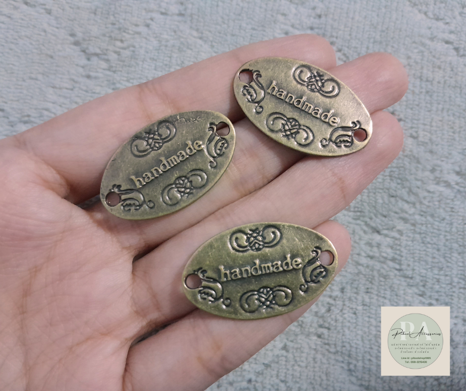 ป้าย Handmade วงรีใหญ่ ขนาด 19*31 mm จำนวน 20 ชิ้น