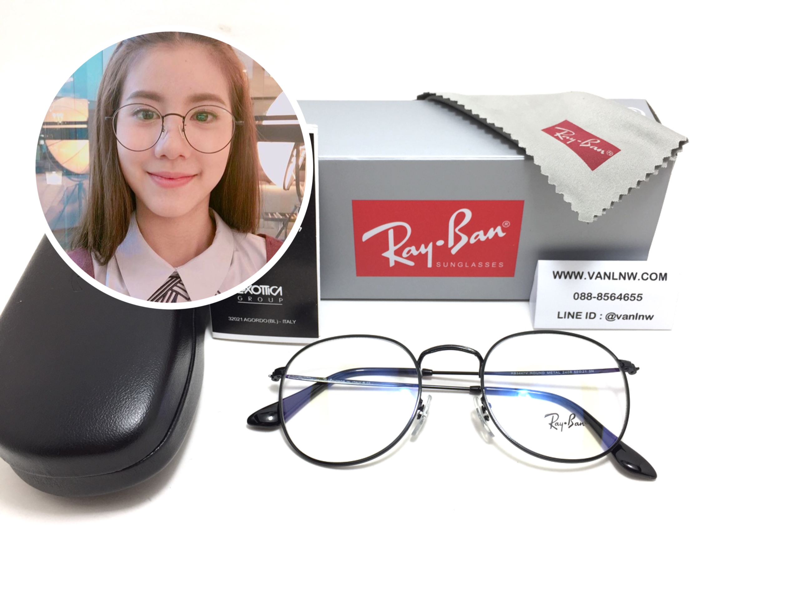 แว่นสายตา RayBan RB3447V Round Metal 2408 50-21 145 <ดำ>