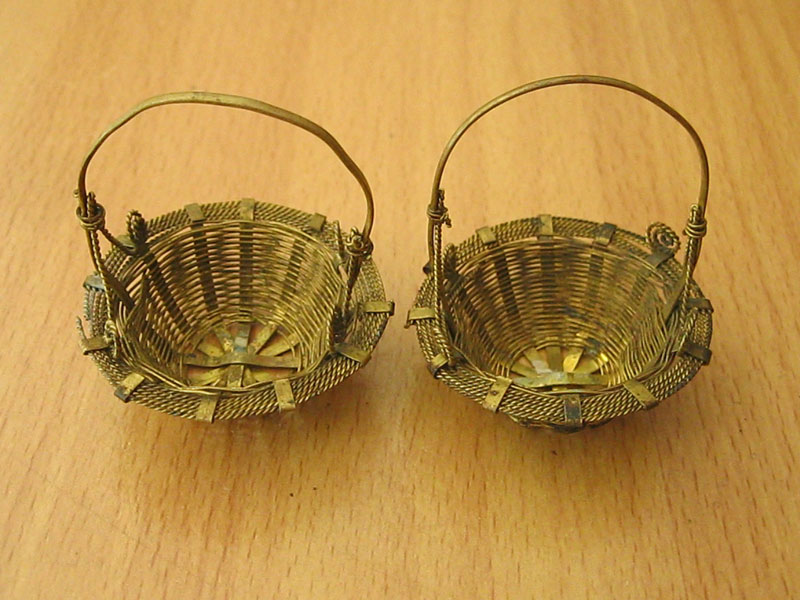 ตะกร้าสาน ทองเหลือง ขนาดจิ๋ว (4182)