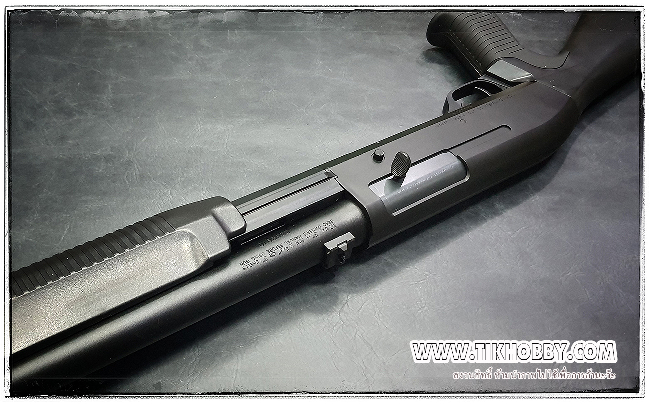 ปืนลูกซอง ปืนอัดลมชักสปริง M3 Super90 Pump Action Shotgun ลำกล้องยาว สีดำ งาน Tokyo Marui