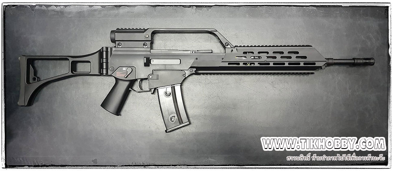 ปืนอัดลมไฟฟ้า G36K WITH BLACK ALUMINUM GUARDAMANS จาก Golden Eagle (6695)