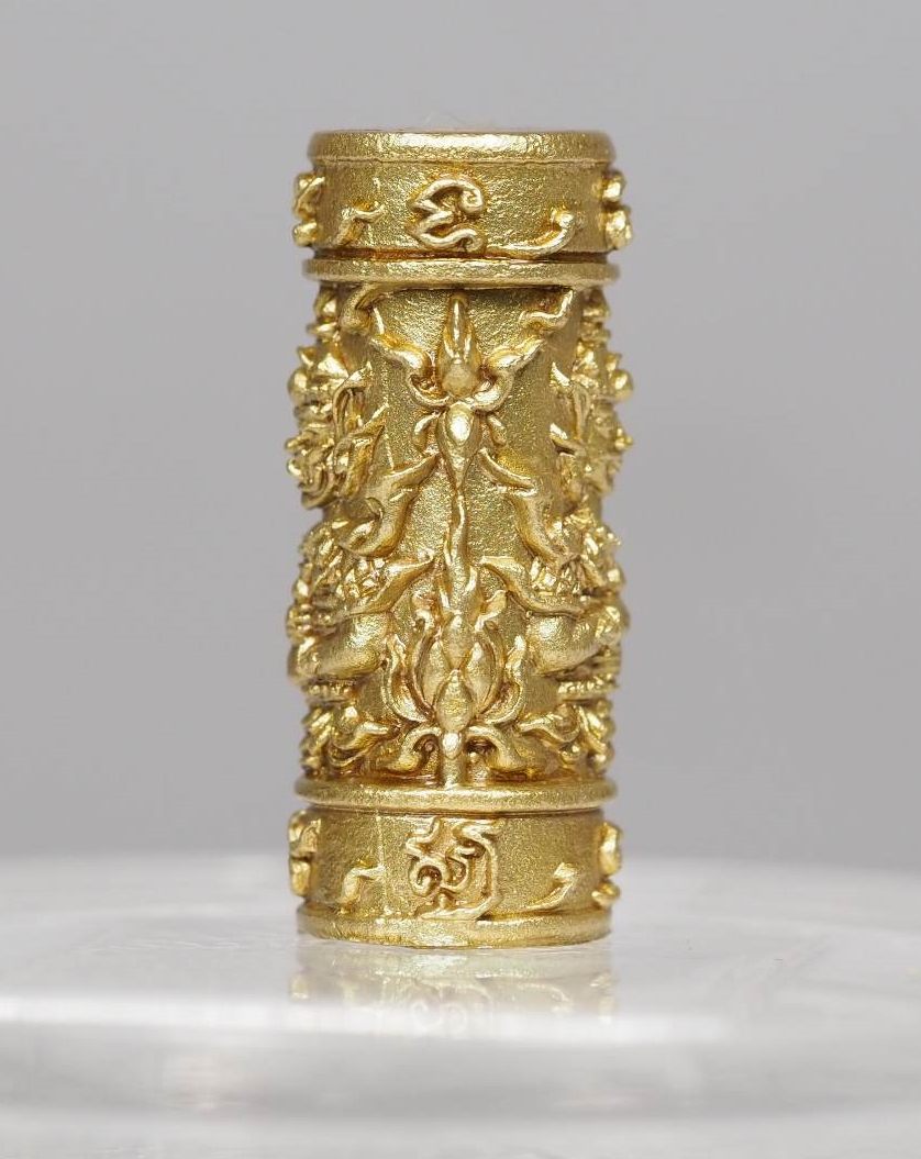 ตะกรุดท้าวเวสสุวรรณทวิพัตร์(หน้าเทวดา และ หน้ายักษ์) รุ่นเศรษฐีบูชาครู เนื้อทองชนวนพ่นทราย