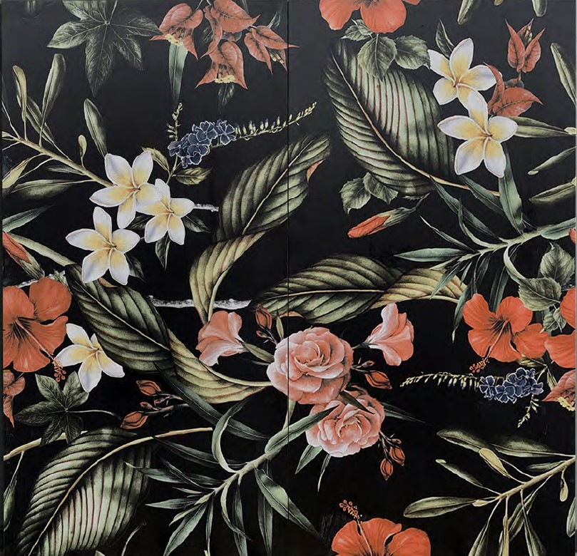 กระเบื้องภาพชุดลายดอกไม้ใบไม้ 60x120cm ทรอปิคอลดรีม3-A (TROPICAL DREAM3-A)