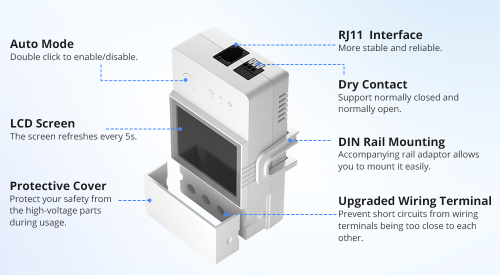 Sonoff TH Elite Smart Temperature and Humidity Monitoring Switch THR316D (ไม่รวมเซ็นเซอร์)