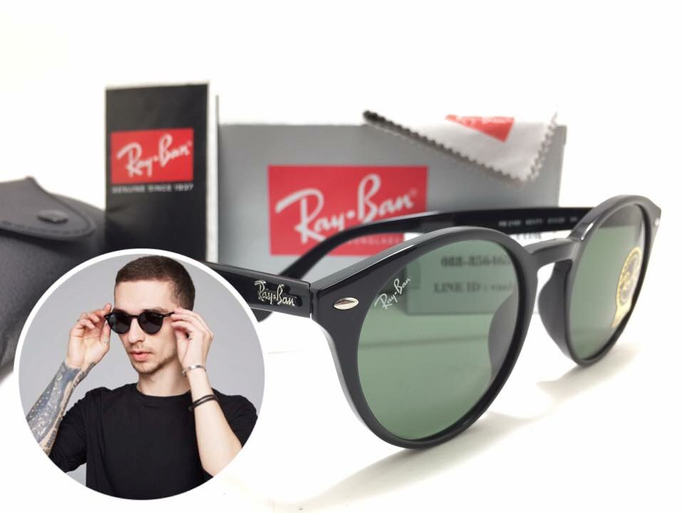 แว่นกันแดด Rayban RB2180F High Street Round 710/73 49-22 145 <ดำ>