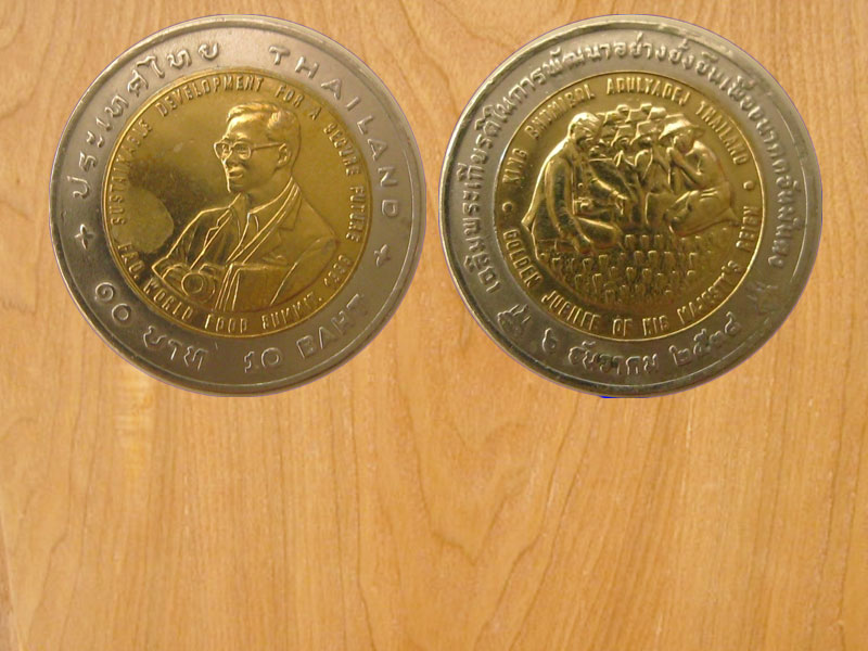 เหรียญ10บาท2สี การพัฒนาอย่างยั่งยืนเพื่ออนาคตอันมั่นคง ปี2538 (2535)