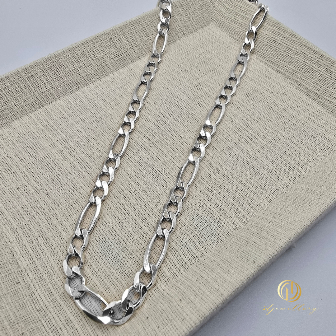 1D Jewellery สร้อยคอเงินแท้ 925 ชุบโรเดียม ทรงคลาสสิก 7mm. 10"