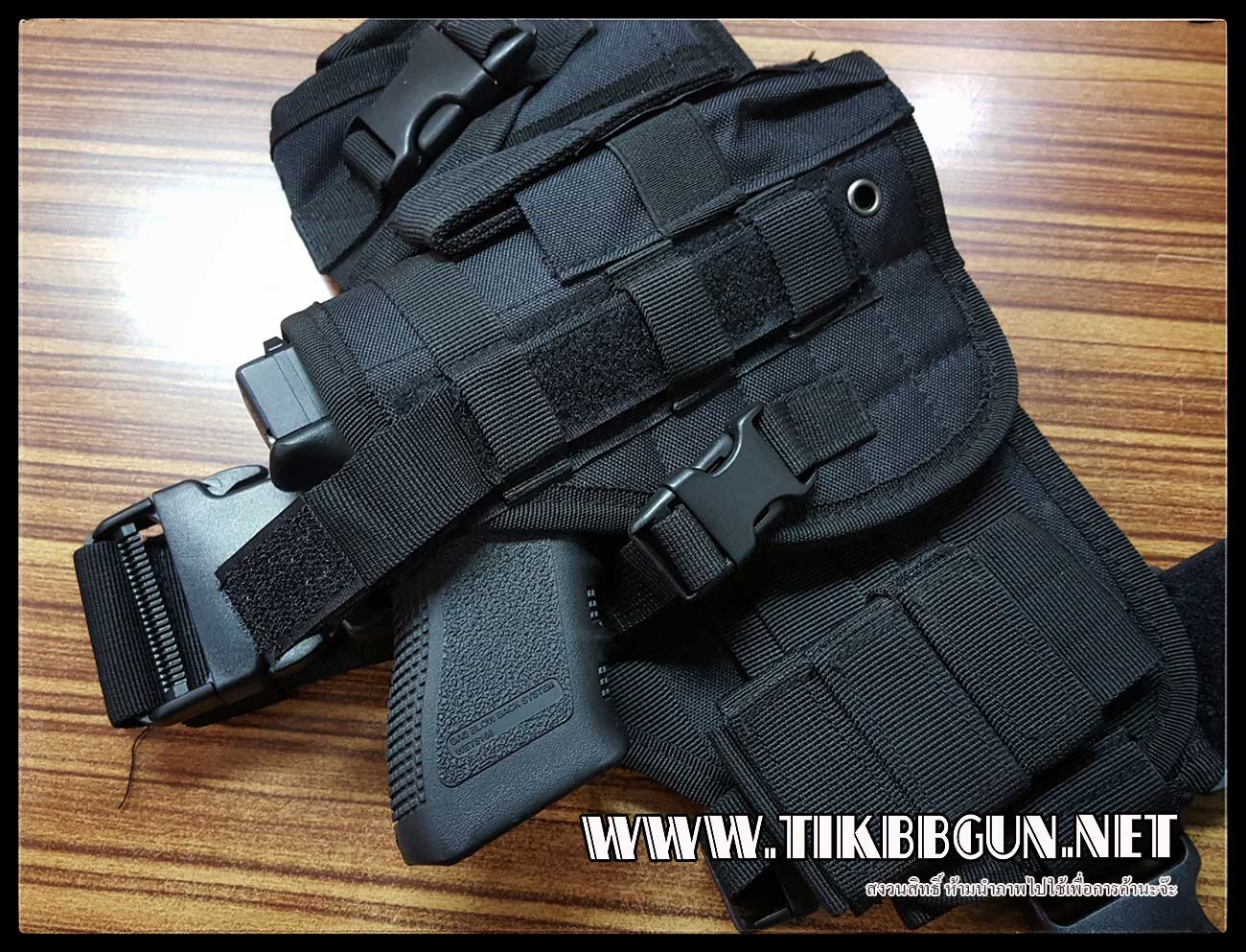 ซองปืนพกปลดเร็วรัดต้นขา สำหรับปืนสั้น หลายๆรุ่น (ปรับขนาดได้)