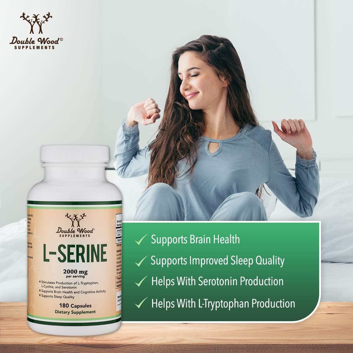 Double Wood L-Serine 1000 mg 180 caps