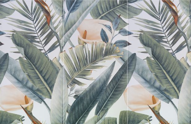 กระเบื้องภาพชุดลายดอกไม้ใบไม้ 60x120cm ทรอปิคอลดรีม9-A (TROPICAL DREAM9-A)