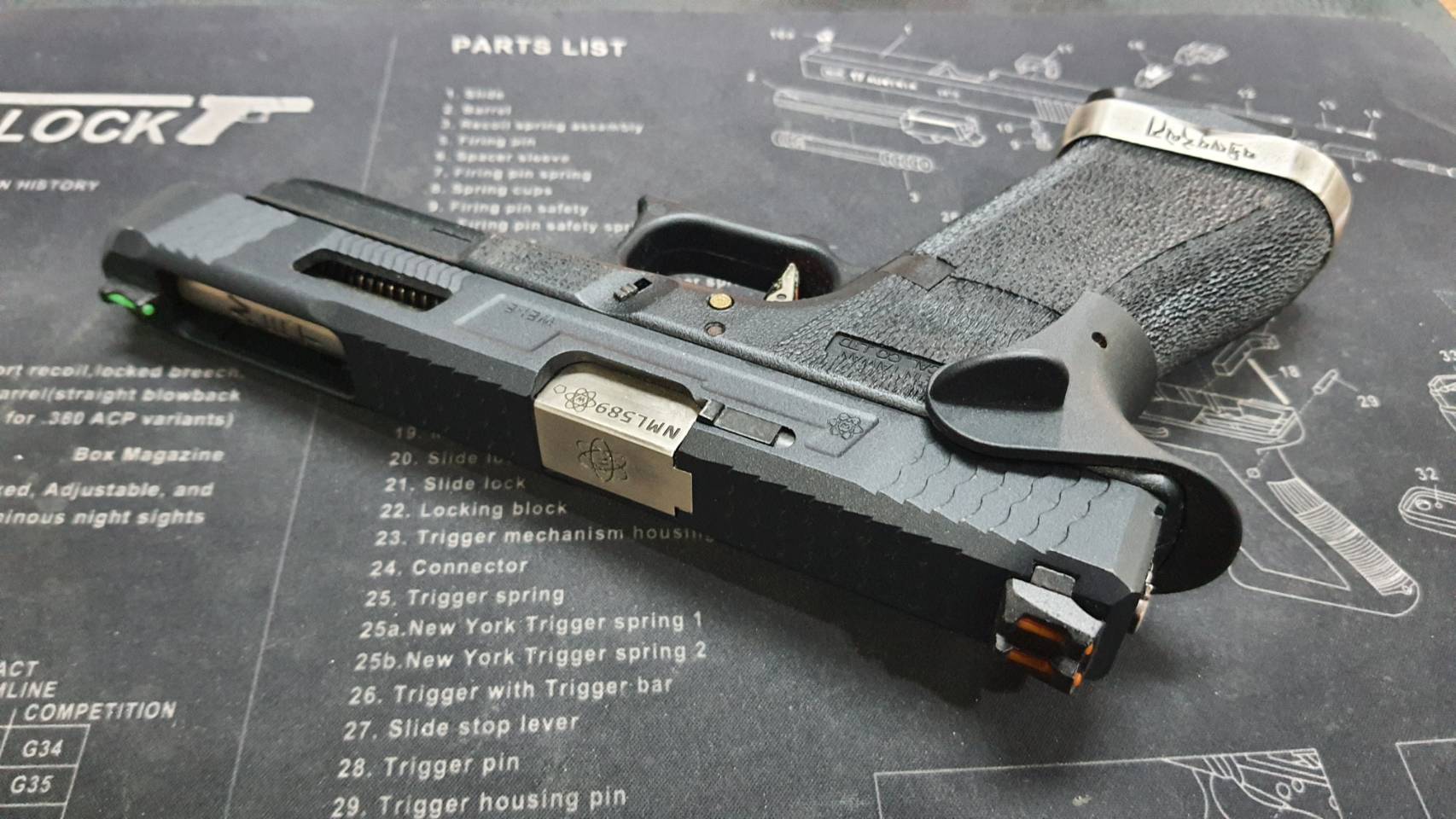 (มือ2) ปืนสั้น Glock34 T5 G-Force สีดำ สไลด์ดำ ท่อเงิน งานWE สภาพสวย