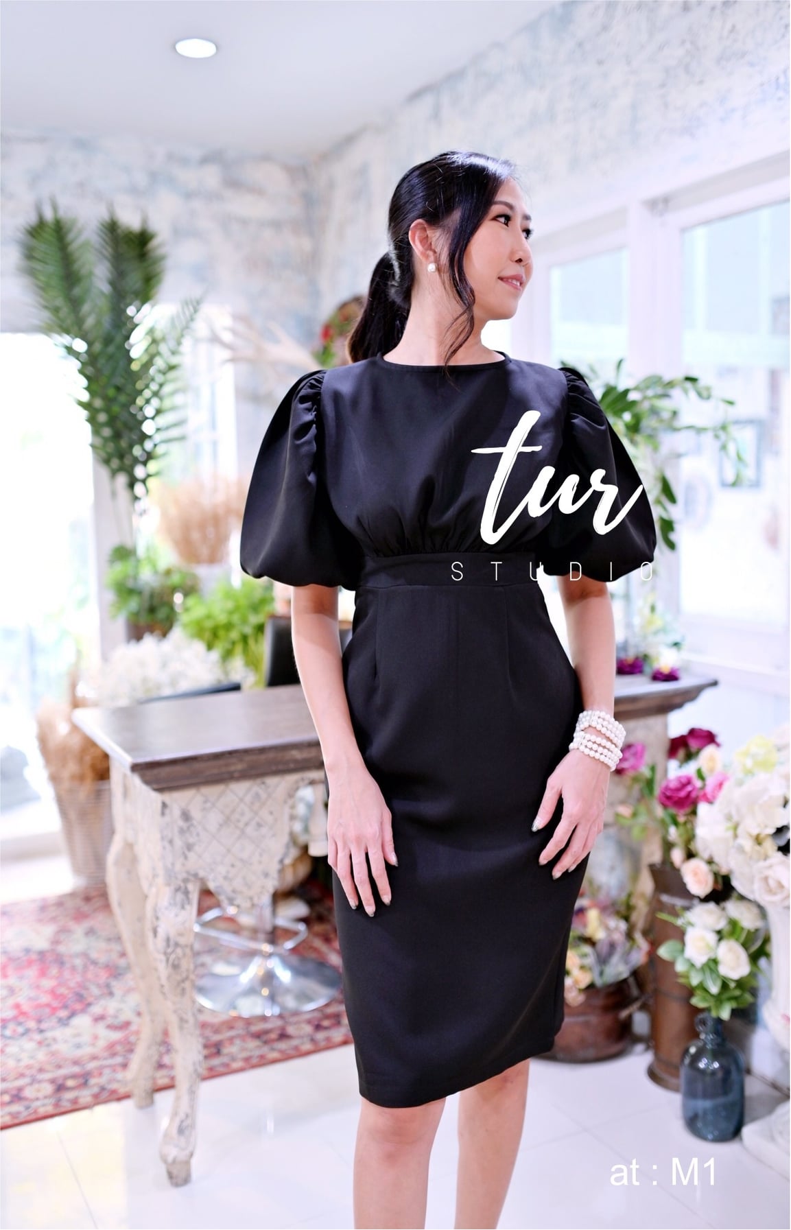 เดรสสีดำ เดรสทรงสวย เรียบหรู s-3xl (ดำแดง)