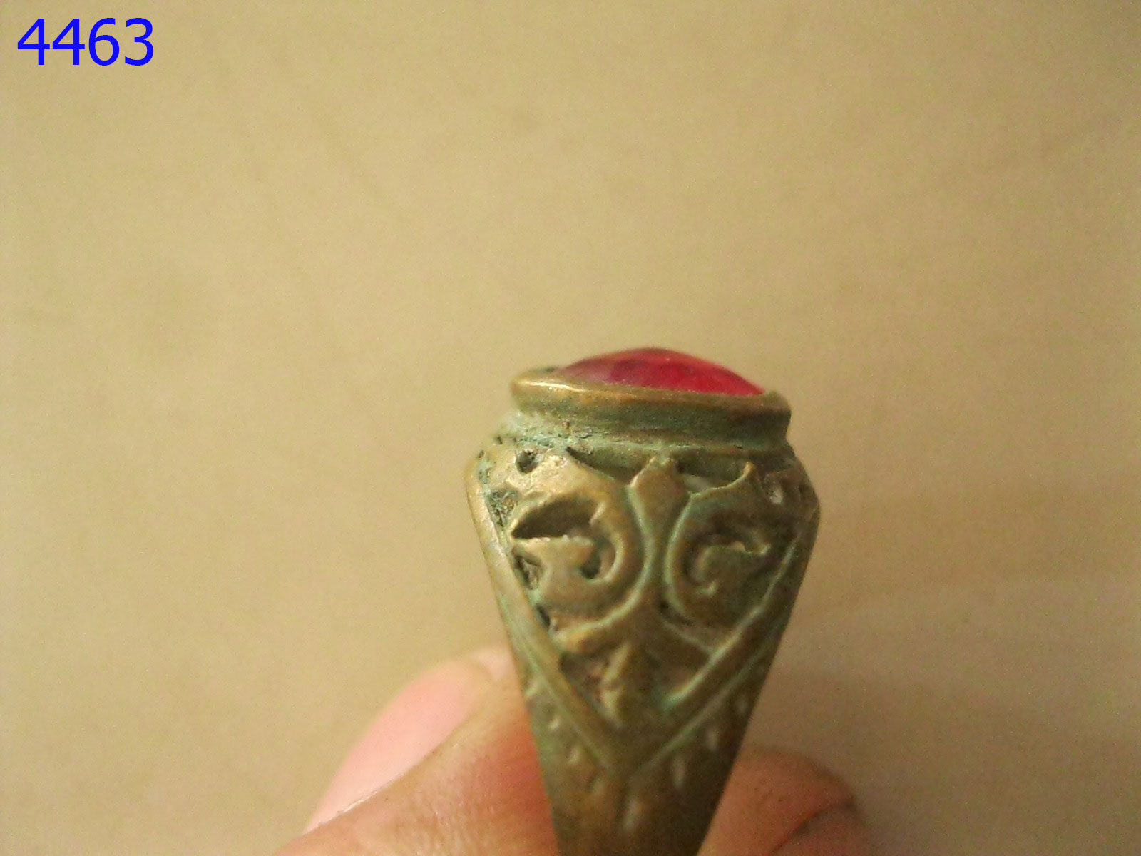 แหวนทองเหลือง พลอยชมพู (4463)