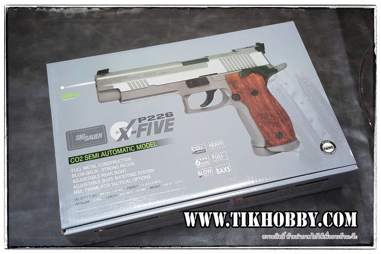 ปืนอัดลม (ปืนระบบแก๊สCo) รุ่น Sig226S X Five CyberGun