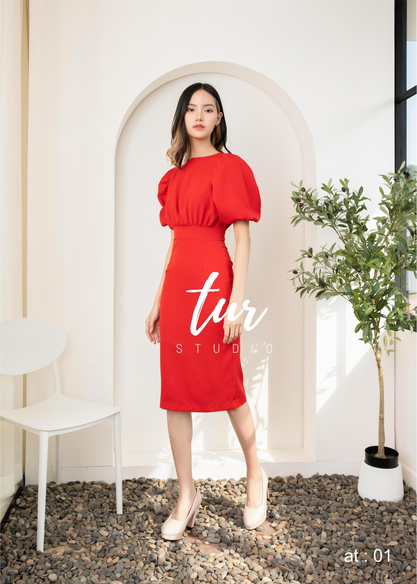 เดรสสีดำ เดรสทรงสวย เรียบหรู s-3xl (ดำแดง)