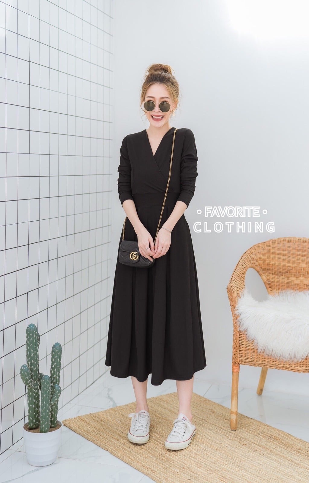 เดรสสีดำ ชุดดำเนื้อผ้ายืดหยุ่น s-3xl