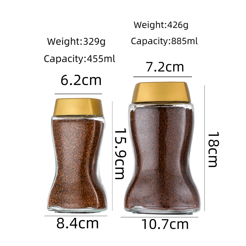 กระปุกแก้วใส่กาแฟ 850 ml ,รับผลิตกระปุกแก้วกาแฟ