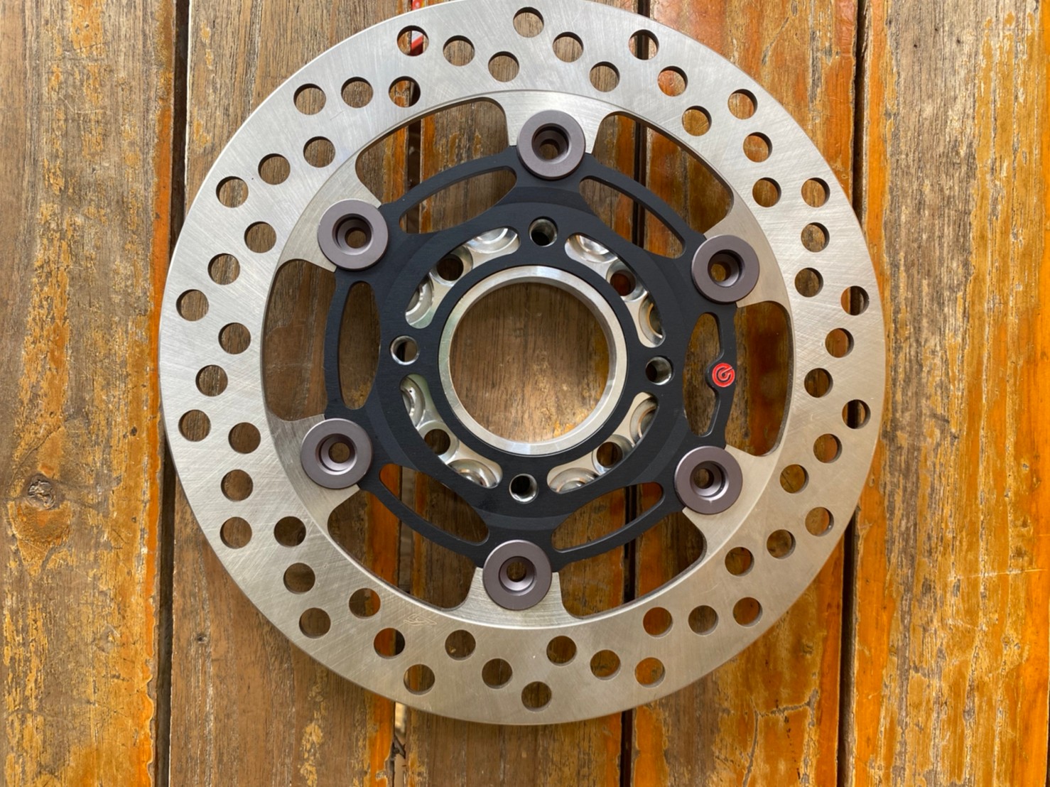 สเปเซอร์รองจาน ลายดาว เวฟ125 R/125S/125บังลม (สีเงิน) สเปเซอร์4ออก4 NUI Racingแท้100% + จาน220 งานแบมโบ้ ครบชุด