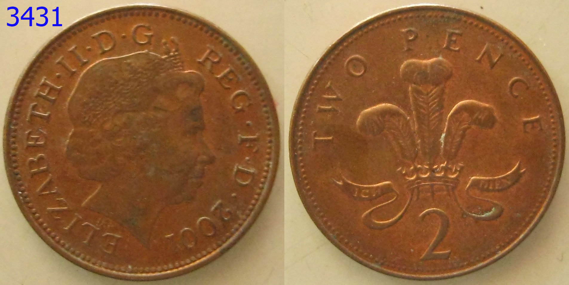 เหรียญต่างประเทศ เหรียญ ELIZABETH.II D.G.REG.F.D.2001 (3431)