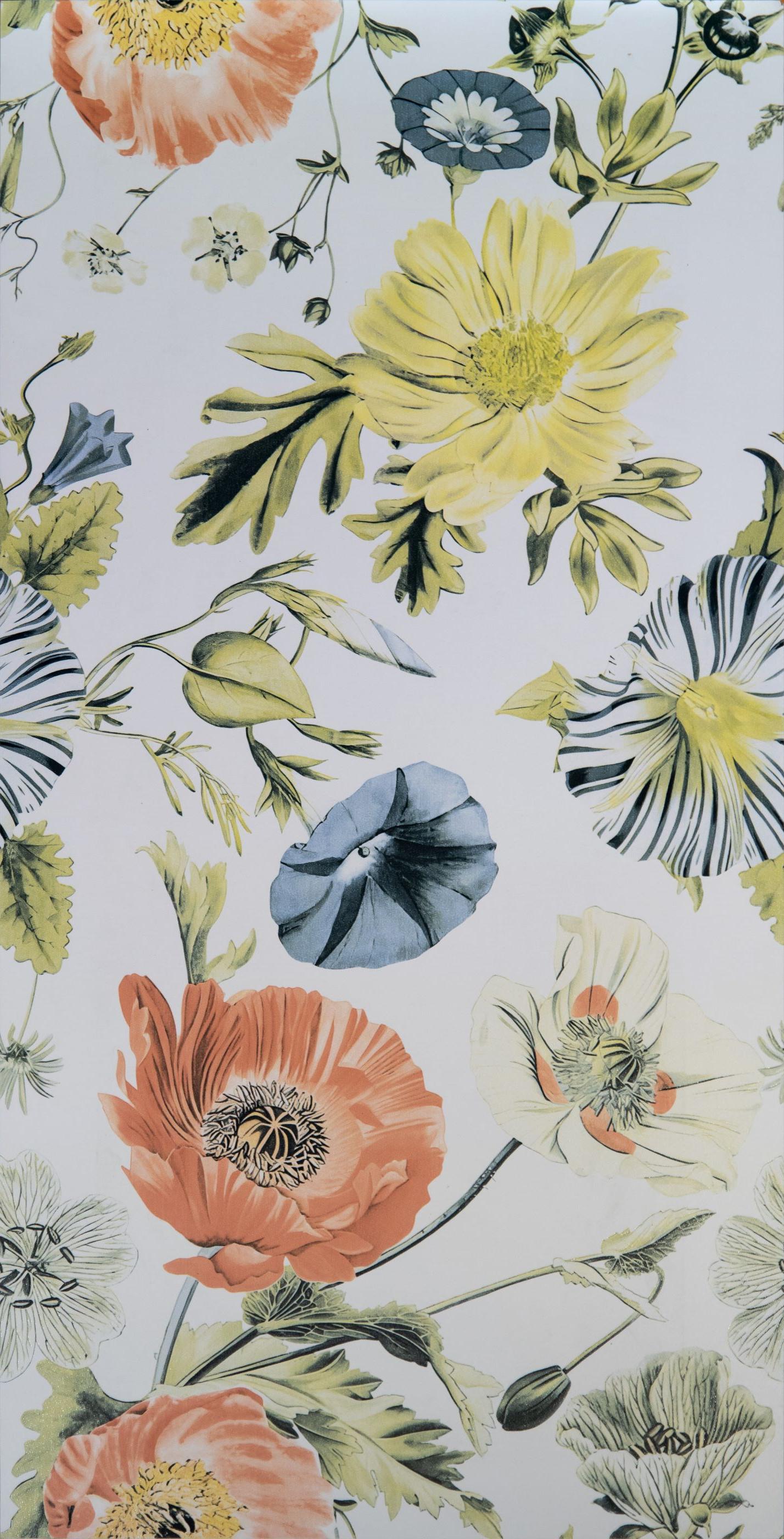 กระเบื้องภาพชุดลายดอกไม้ใบไม้ 60x120cm ฟลอรัลแฟนตาซี12-B (FLORAL FANTASY12-B)