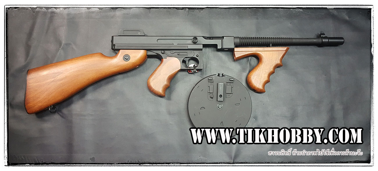 ปืนอัดลมไฟฟ้า CM051 Thompson chicago พร้อมแม๊กจาน (พานท้าย ไม้เทียม)
