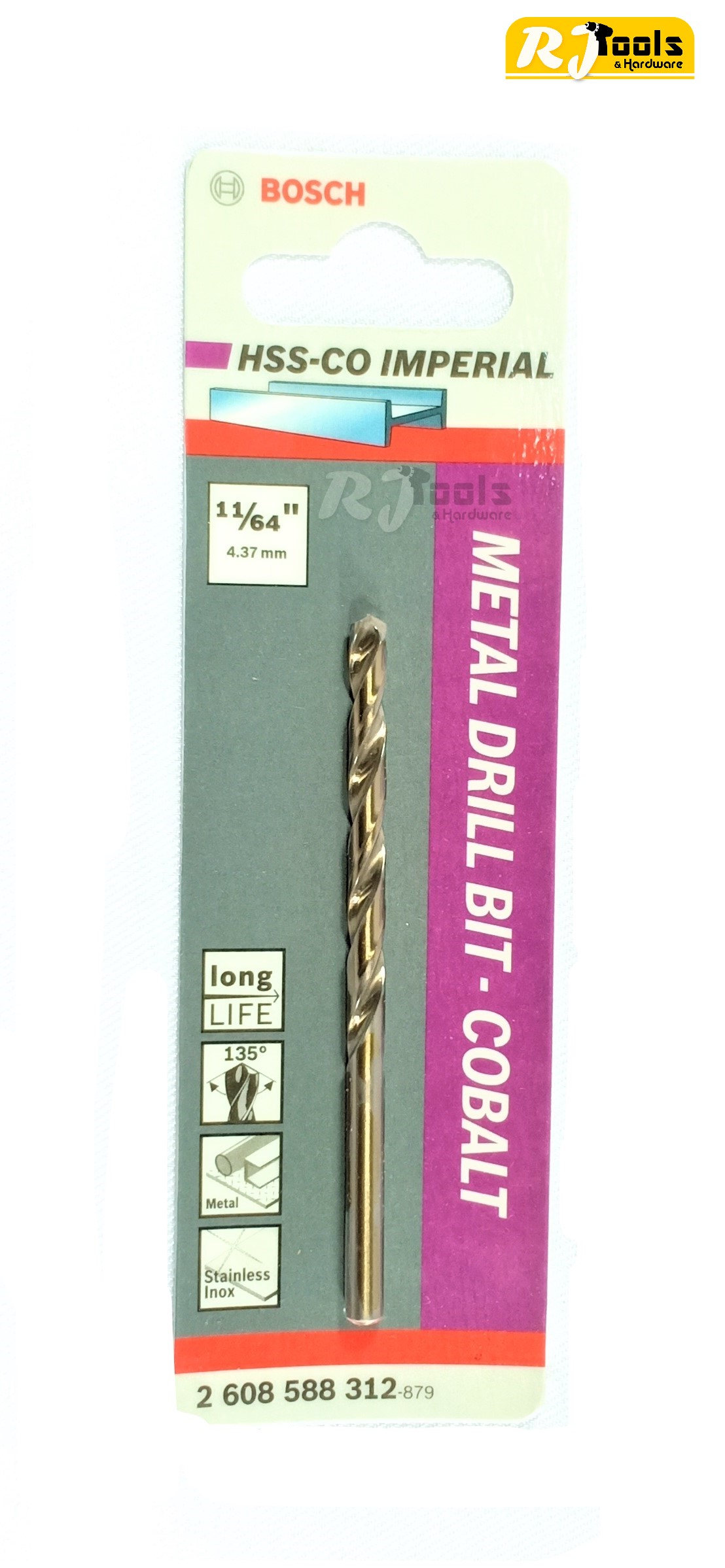 BOSCH ดอกสว่านเจาะเหล็ก/สแตนเลส 11/64”(4.37 mm)