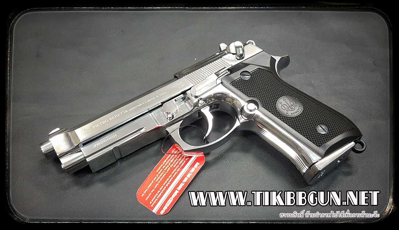 ปืนอัดลม (ปืนระบบแก๊ส) รุ่น M9A1 Full-Auto Silver จาก Keymore ใต้หวัน