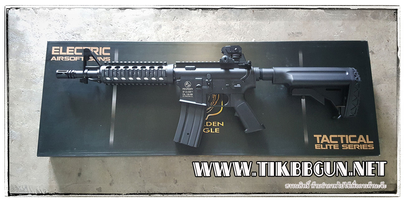 ปืนอัดลม ระบบไฟฟ้า รุ่น M4 CQB บอดี้พลาสติกเฟืองเหล็ก Jg-Work (6624)