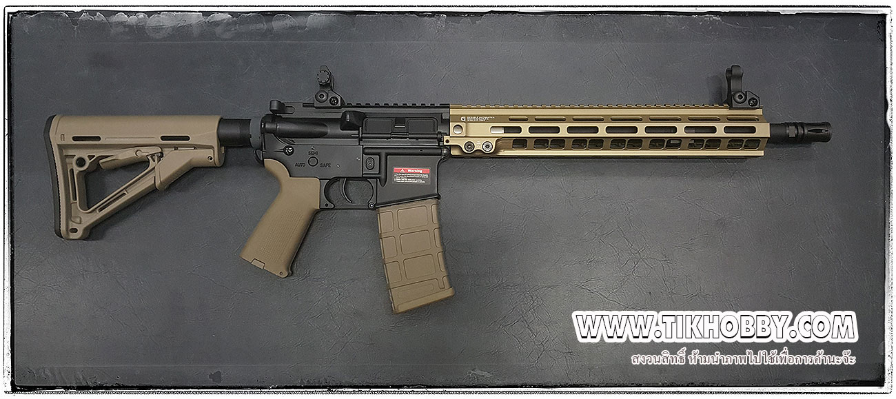 ปืนอัดลม ไฟฟ้า จาก E&C รุ่น 642 Gen4 MK8 รางยาว13นิ้ว สีทราย