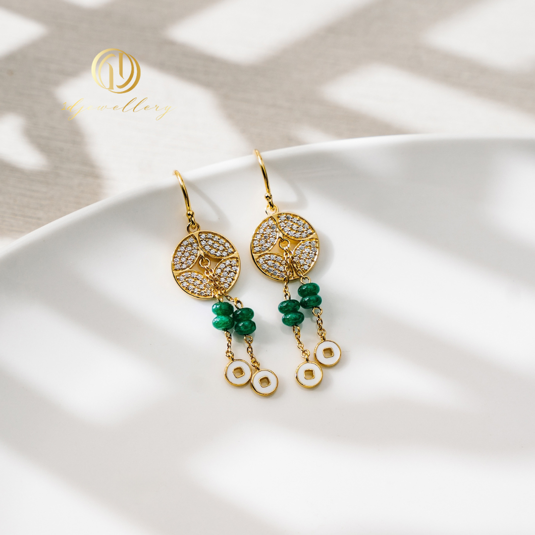 1D Jewellery ต่างหูเงินแท้ 925 ชุบโรเดียม Rhodolite 🏅สร้อยกู่เฉียนมหามงคล – นำโชค เสริมทรัพย์ เพิ่มความเฮง🏅