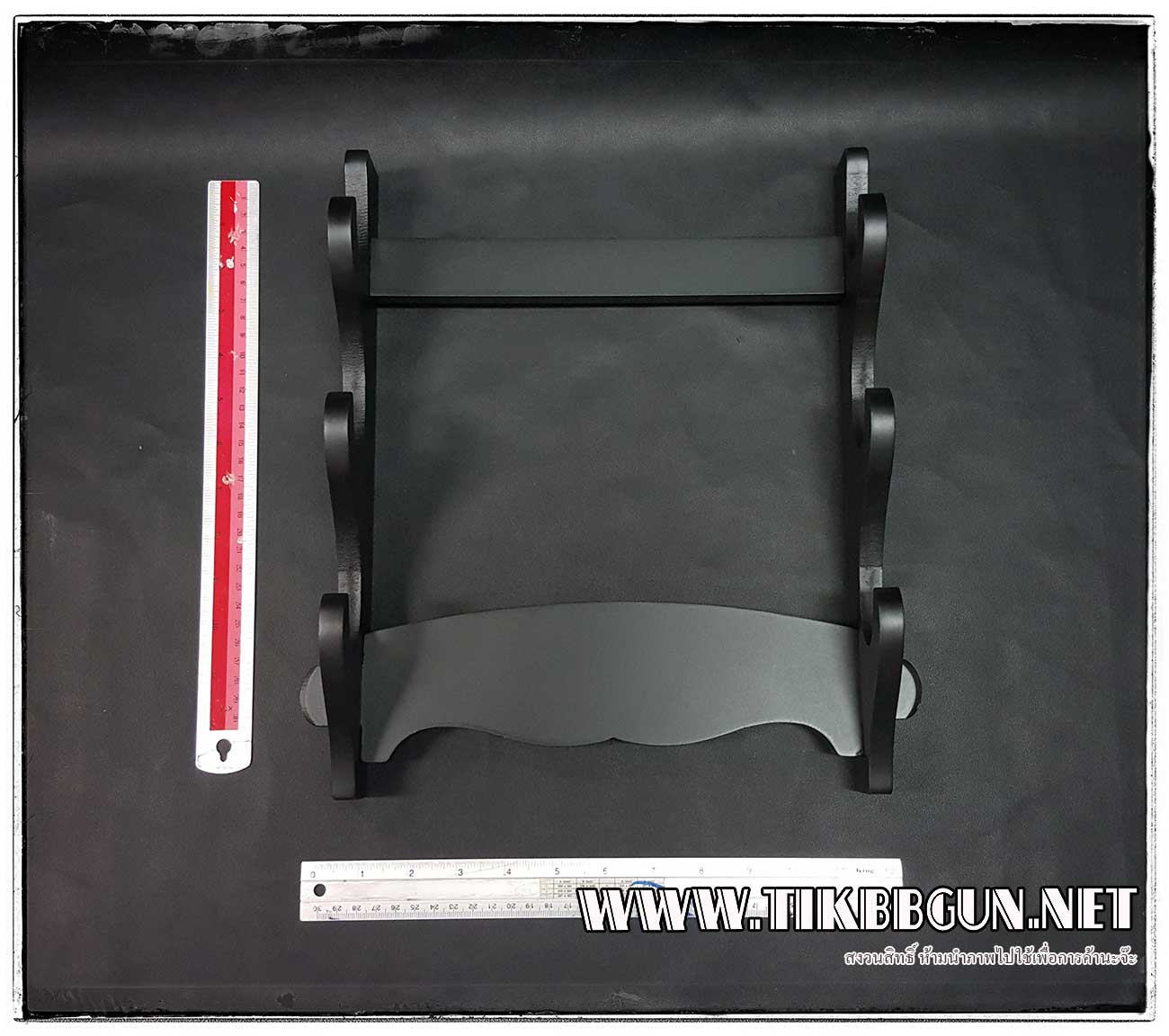 แท่นวางดาบซามูไร แบบติดผนัง 3 ชั้น สีดำ