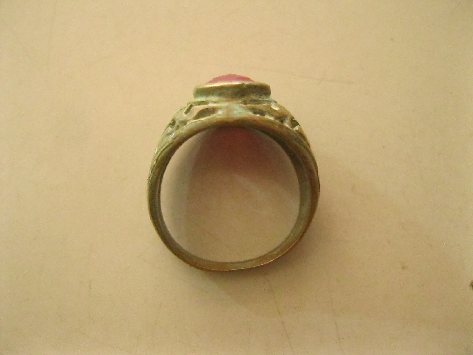 แหวนทองเหลือง พลอยชมพู (4463)