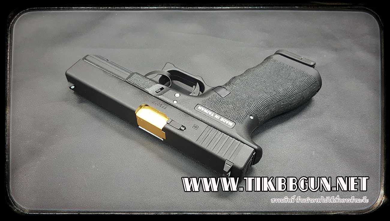 ปืนอัดลม(ปืนระบบแก๊ส) รุ่น Glock 17ท่อทอง ของ SAA(VFC) สไลด์เหล็ก มาร์คกิ้งครบ